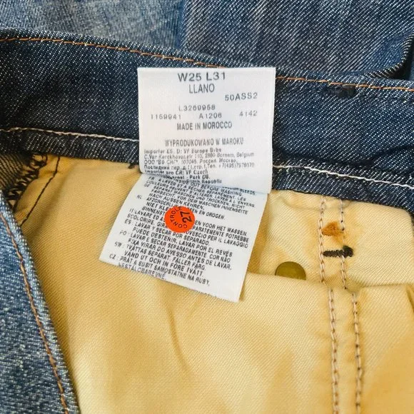 RARE Vintage Lee Works Denim Blue Jeans Women's Men's Size W25xL31 - Picture 9 of 10